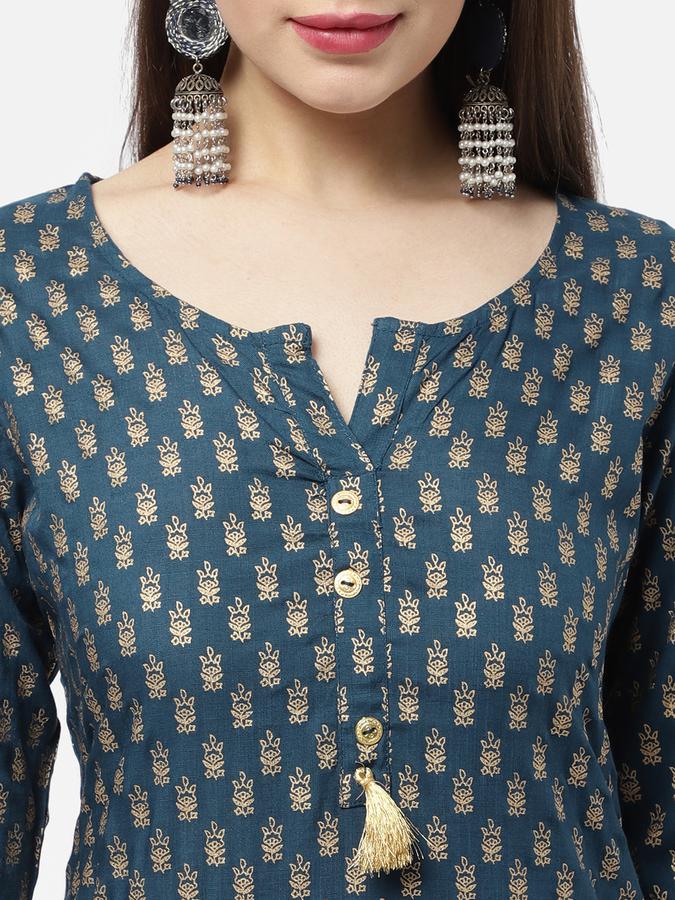 R&B Women Teal Kurtas image number 3