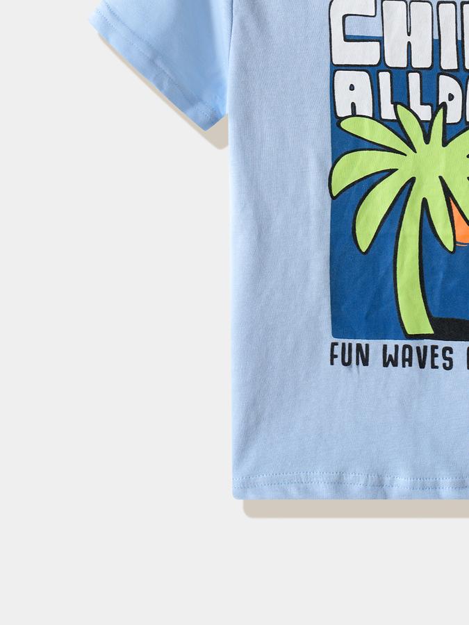 Boys Cotton Regular Fit Crew Neck Graphic T-shirt