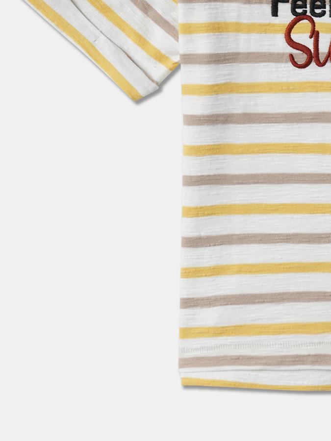 Boys Striped Crew-Neck T-Shirt image number 3