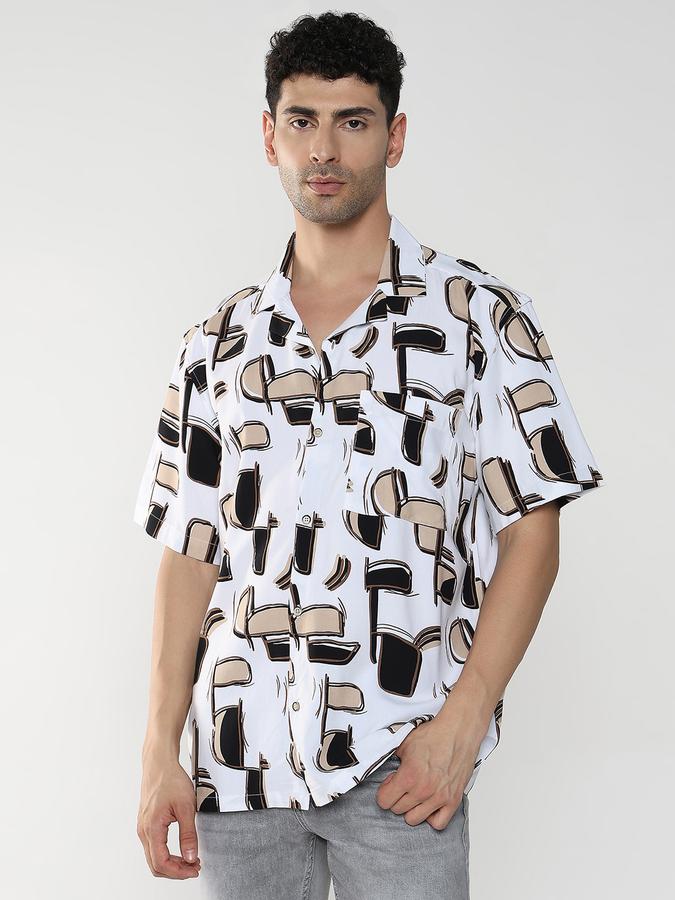 Men Self Design Casual Shirt