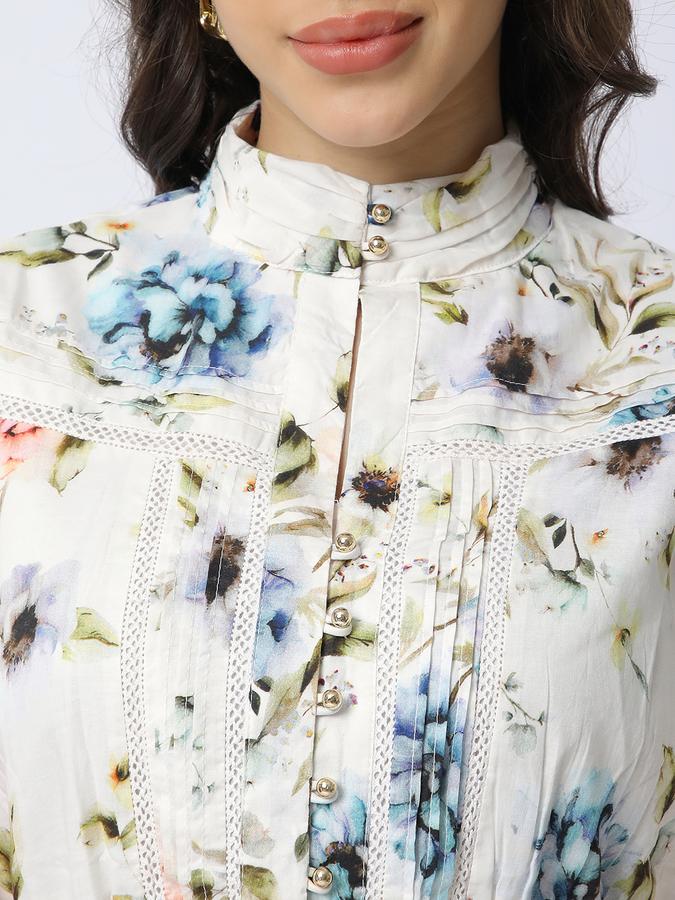 Women Cotton Fit & Flare Midi Floral Dress