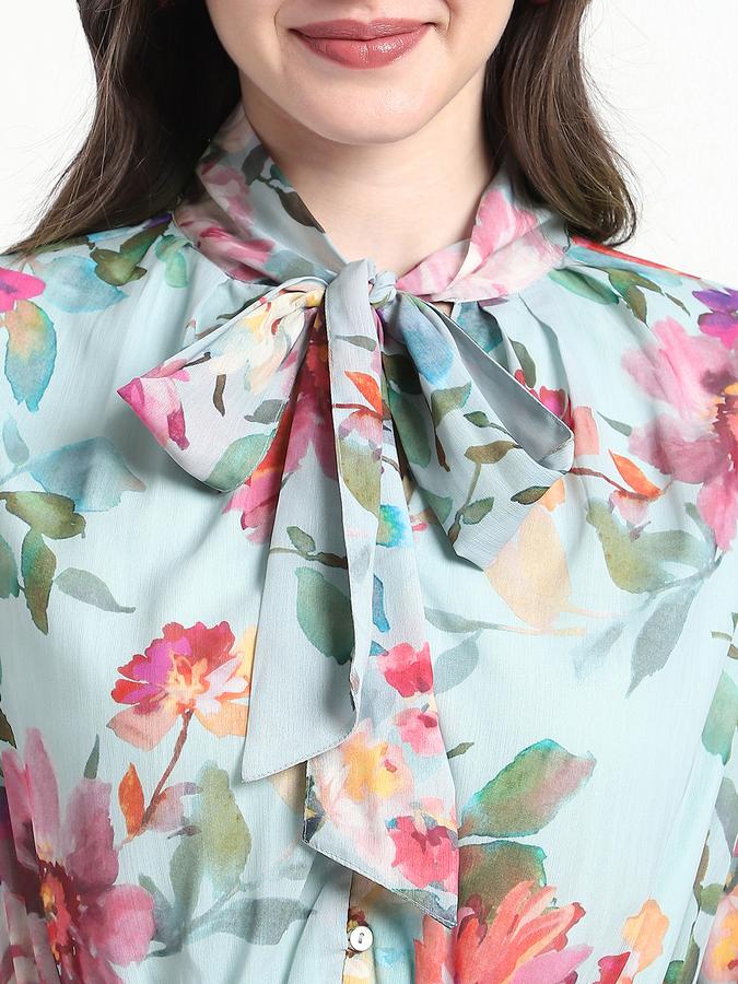 Women Cotton A-Line Midi Floral Dress