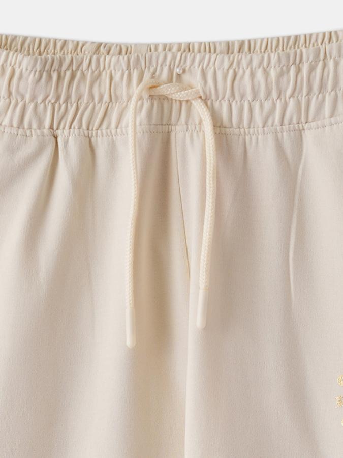 Girls Cotton Regular Fit Drawstring Waist Cuffed Hem Joggers