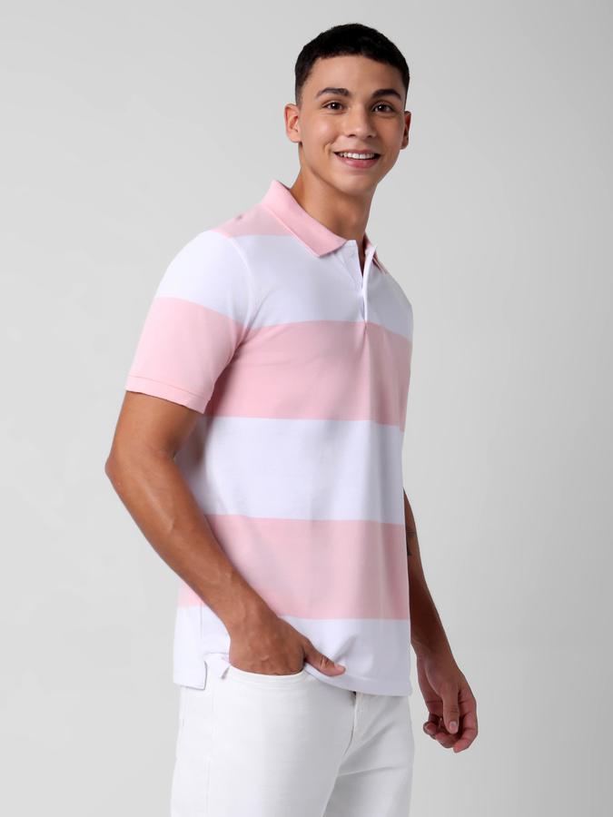 Men Colourblock Regular Fit Polo T-Shirt image number 2
