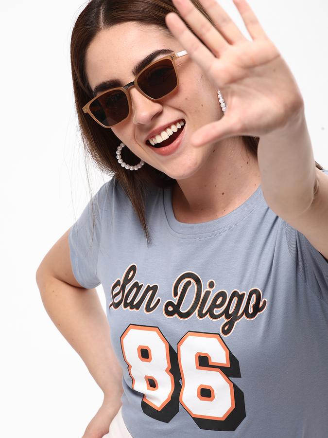 Women Typographic Print Crew-Neck T-Shirt image number 0