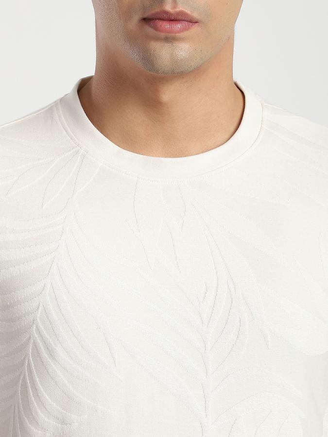 Men Cotton Regular Fit Crew Neck Tropical Print T-shirt