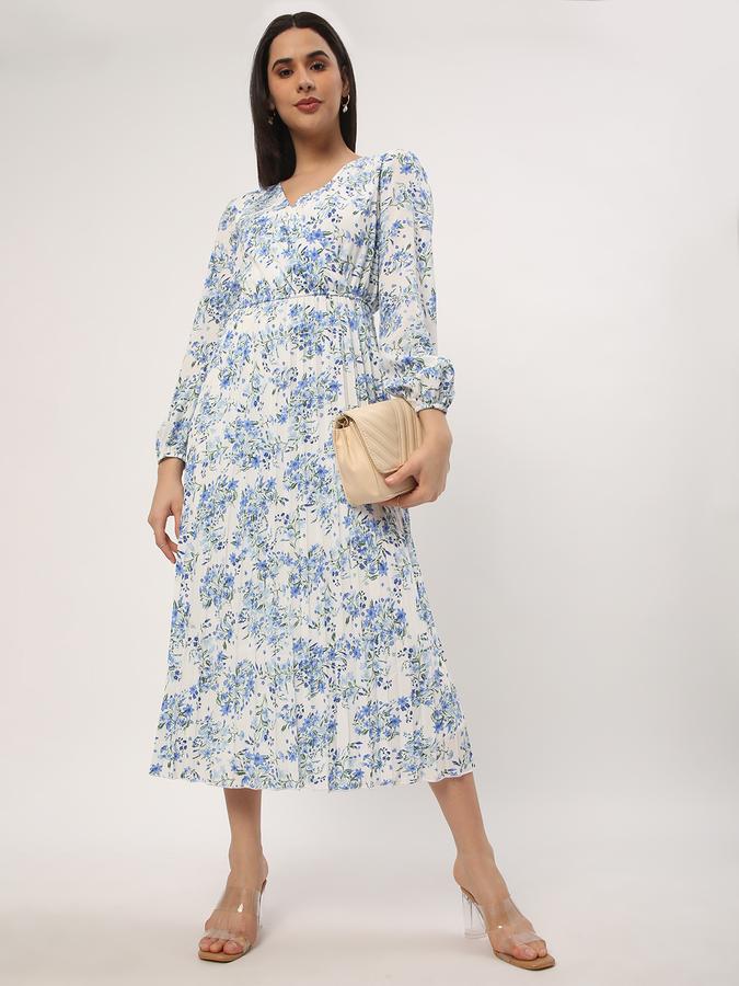 Floral Print V-Neck Dress image number 1