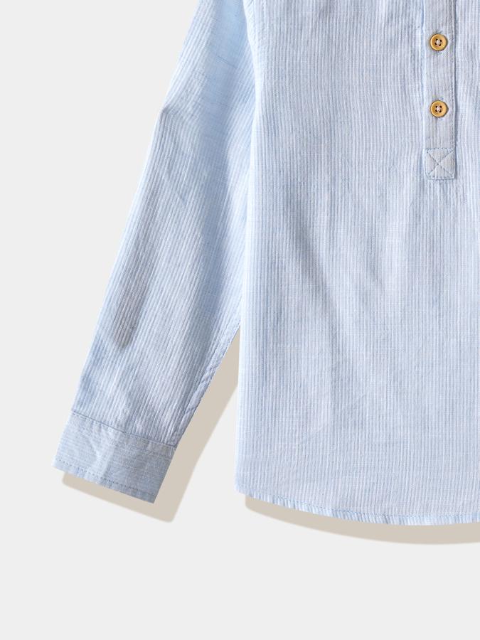 Boys Cotton Regular Fit Long Sleeve Striped Shirt