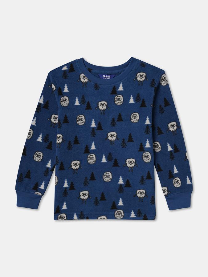 Boys Graphic Print Full Sleeves T-shirt with Trousers Fashion Set