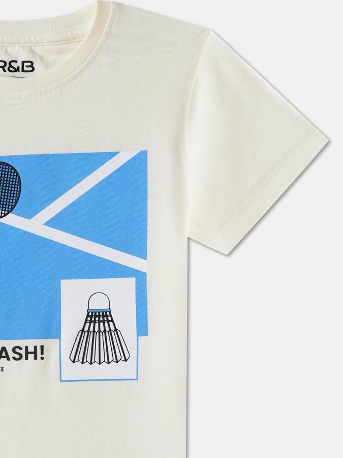 Boys Cotton Regular Fit Crew Neck Graphic T-shirt