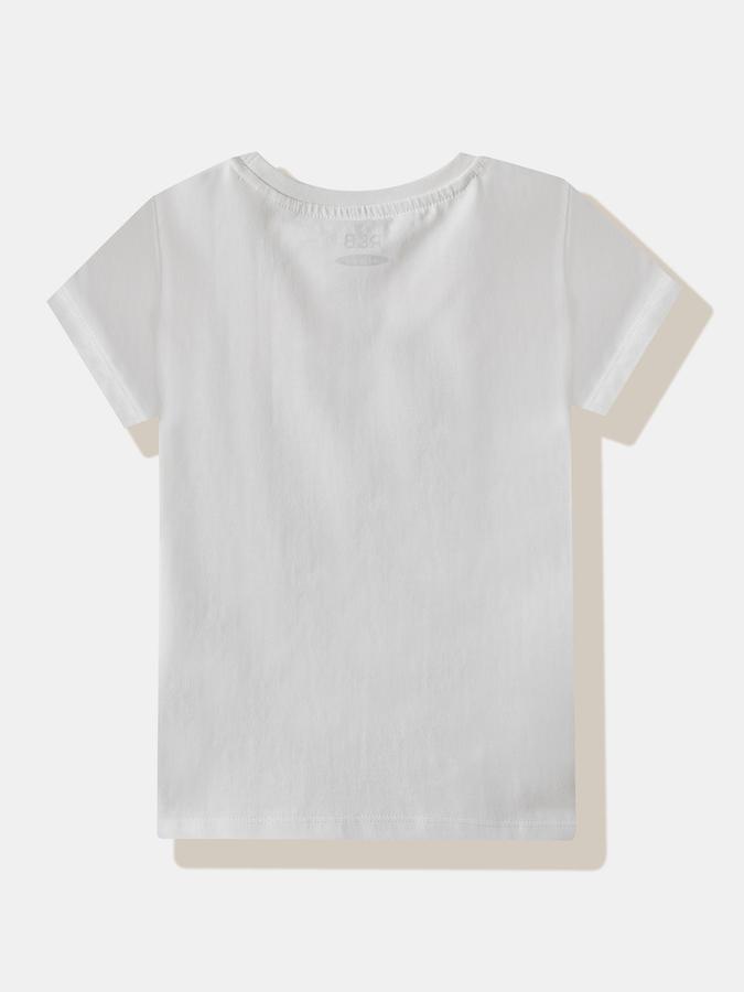 Girls Cotton Regular Fit Crew Neck Graphic T-shirt