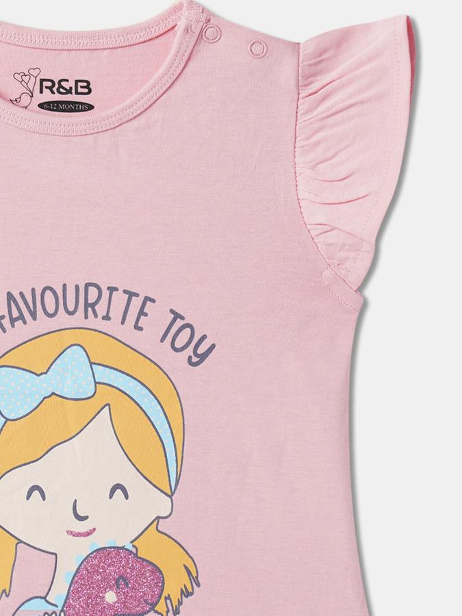 Girls Typographic Print Regular Fit T-Shirt image number 2