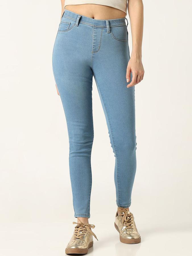 R&B Women Mid Blue Skinny Fit Mid-Rise Jeans
