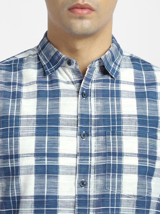 R&B Men's Navy Checked Shirt