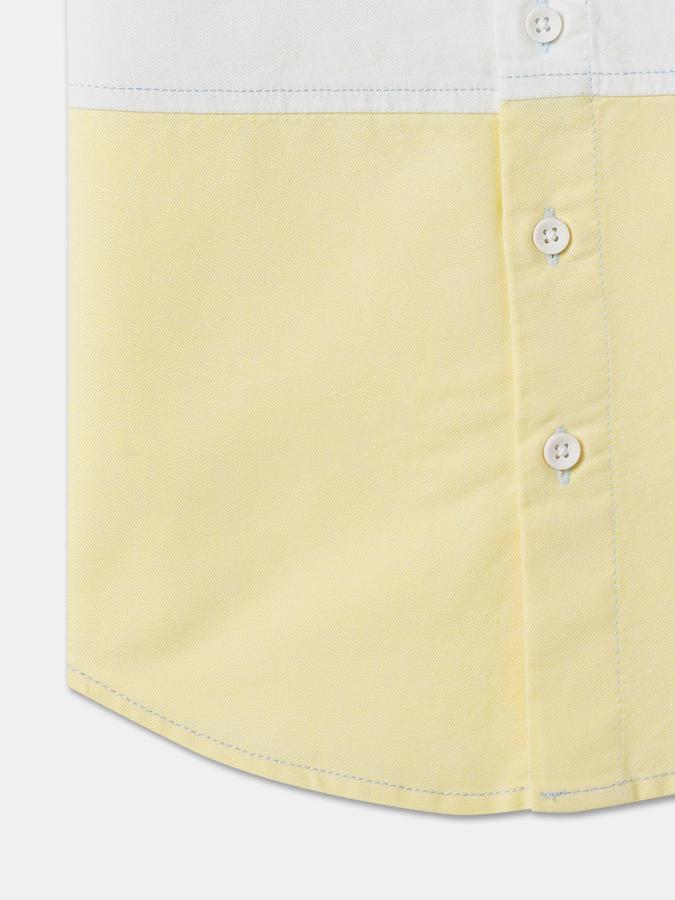 Boys Cotton Regular Fit Short Sleeve Colour Block Shirt