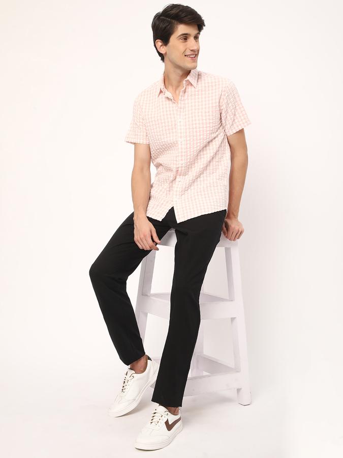 Men Flat-Front Slim Fit Trousers image number 1