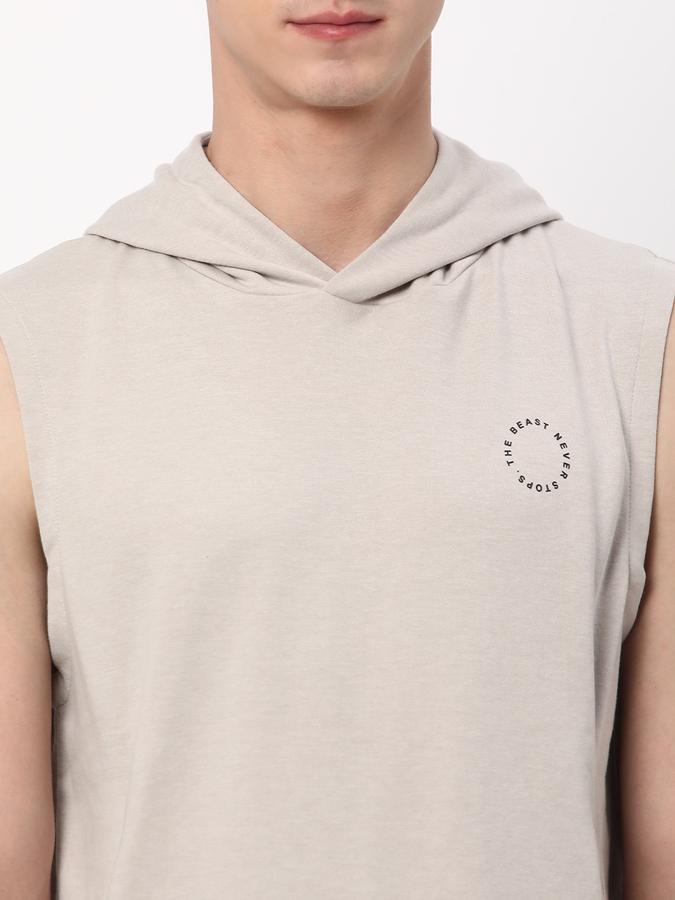 Men Cotton Regular Fit Hooded Gilet Jacket