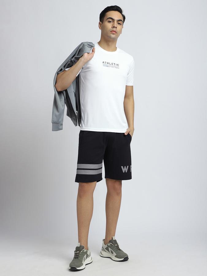 Men Polyester Regular Fit Crew Neck Graphic T-shirt