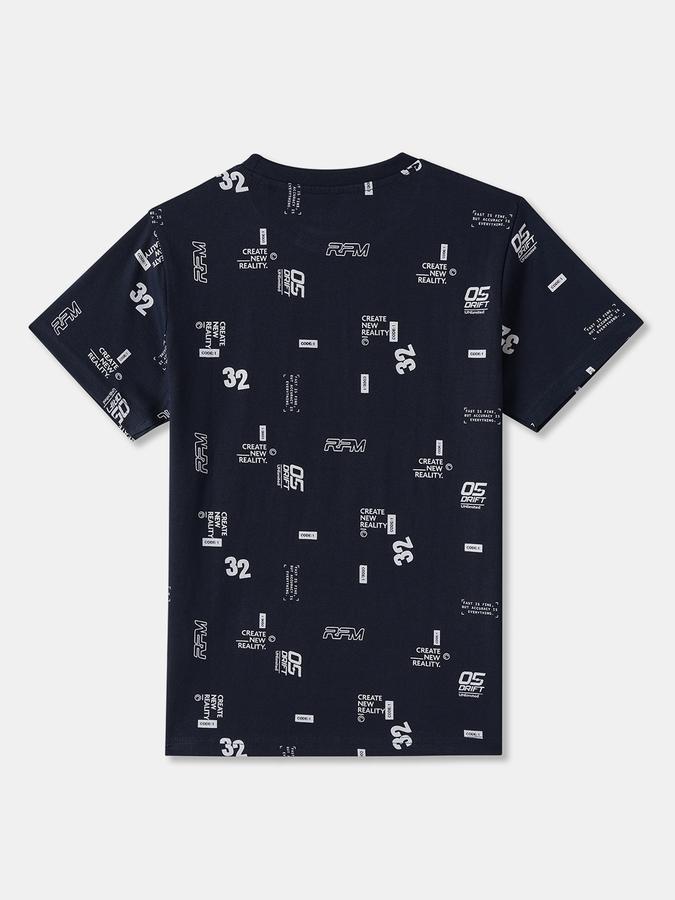 Boys Cotton Regular Fit Crew Neck Graphic T-shirt