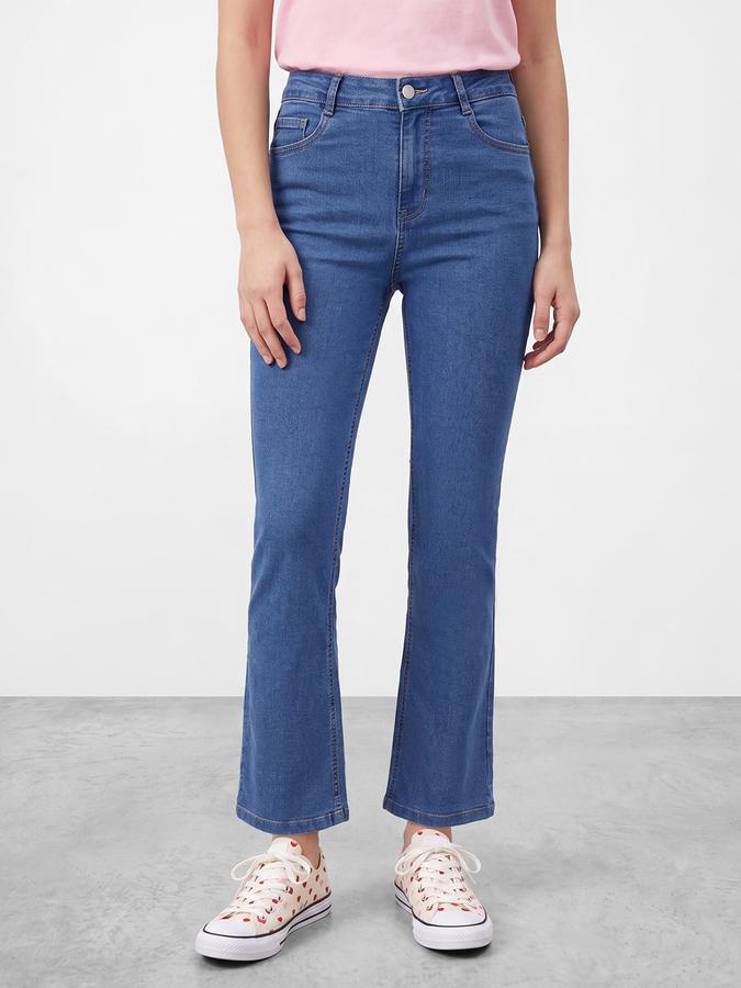 R&B Women Mid Blue Straight Fit Jeans