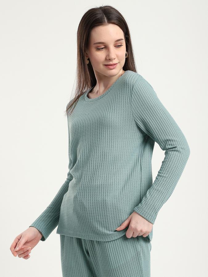 R&B Women Dusty Mint Textured Lounge Set