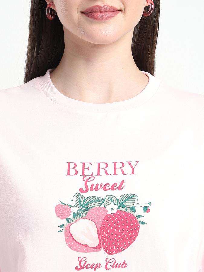 Boys Cotton Regular Fit Crew Neck Printed Sleepwear Set