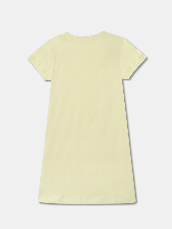 Girls Cotton Graphic Print Round Neck Short Sleeves Sleepwear Set