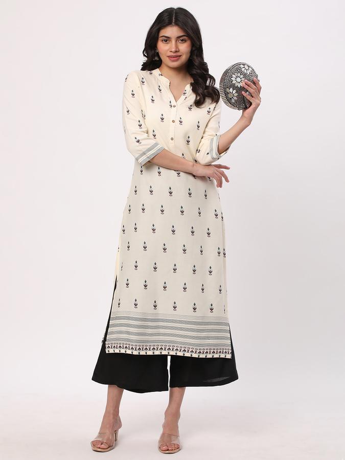 Women Floral Printed Straight Kurta image number 1