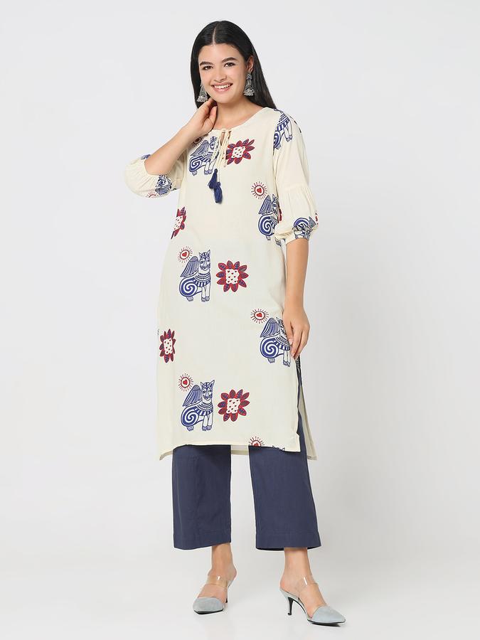R&B Women's Ivory Printed Kurta