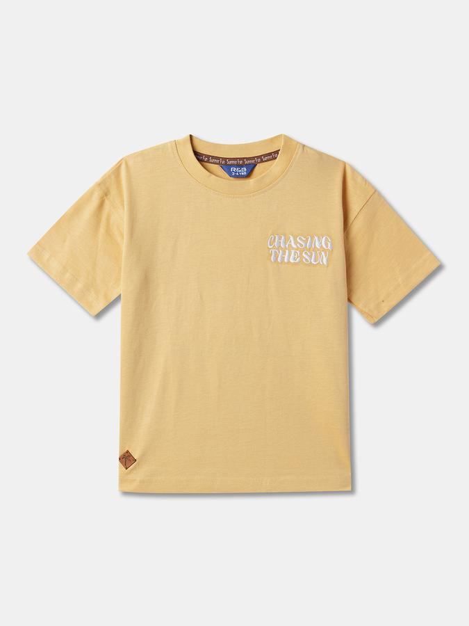 Boys Typographic Patterned Relaxed Fit Crew-Neck T-Shirt