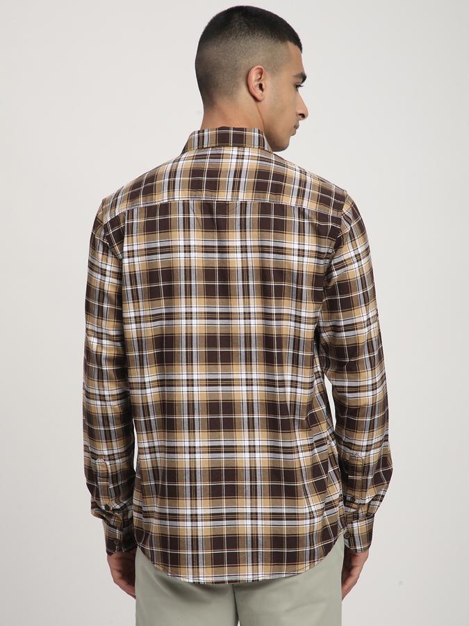 Checks Shirt with Revere Collar and Long Sleeves image number 2