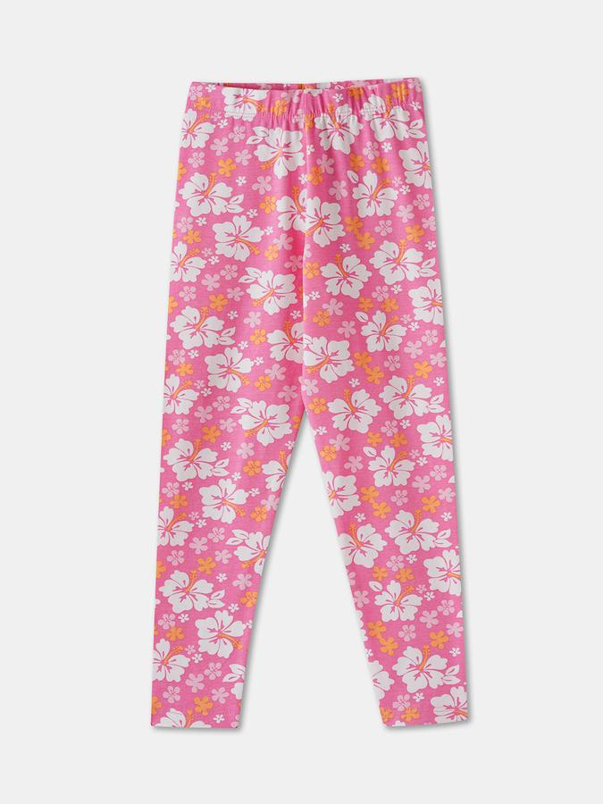 Girls Floral Full Length Mid Rise Legging