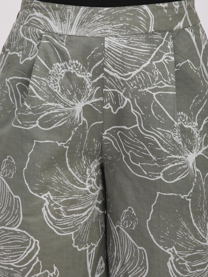 Women Cotton Palazzo Elasticated Waist Printed Trousers