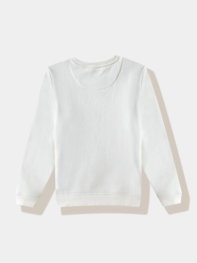 R&B Girls' Offwhite Embellished Sweatshirt