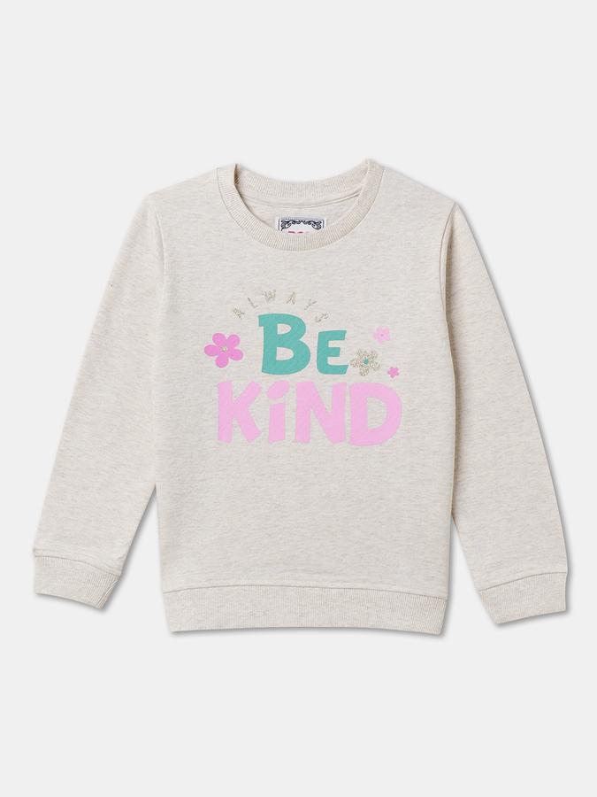 Girls Graphic Regular Fit Full Sleeve Crew Neck SweaT-Shirt