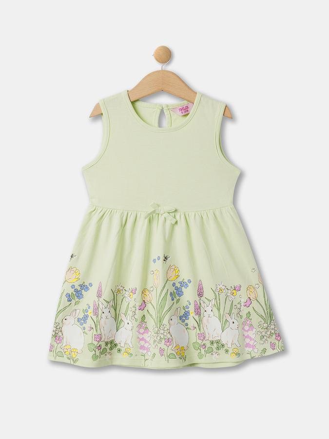 R&B Girls Floral Print A-Line Dress image number 0