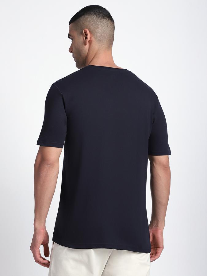 R&B Men's Navy Blue Printed T-Shirt
