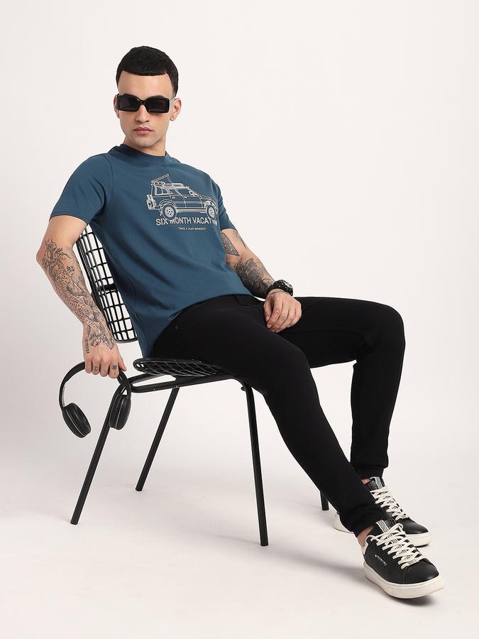 Men Cotton Regular Fit Crew Neck Graphic T-shirt