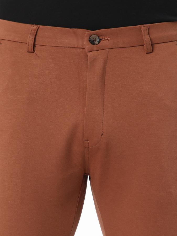 R&B Men Brown Casual Trousers image number 3