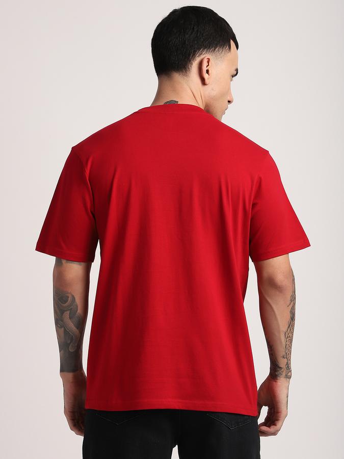 Men Cotton Relaxed Fit Crew Neck Graphic T-shirt