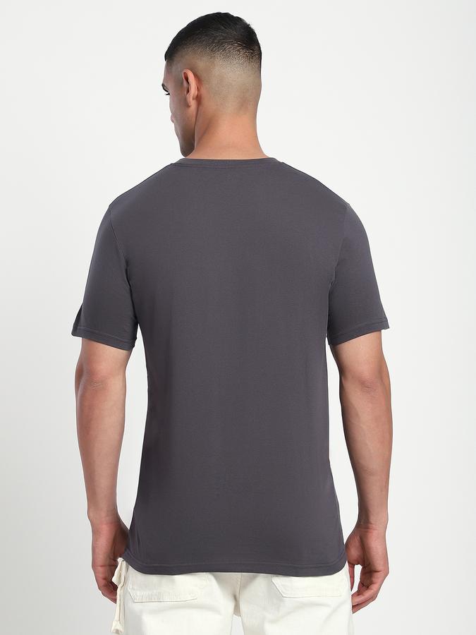 R&B Men's Stone Grey Printed T-Shirt