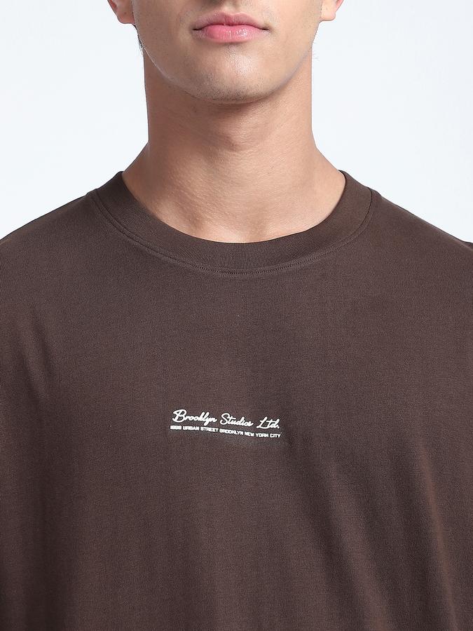 Men Cotton Relaxed Fit Crew Neck Solid T-shirt