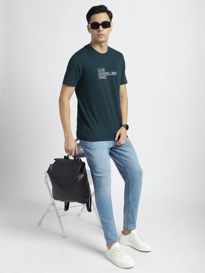 Men Cotton Regular Fit Crew Neck Graphic T-shirt