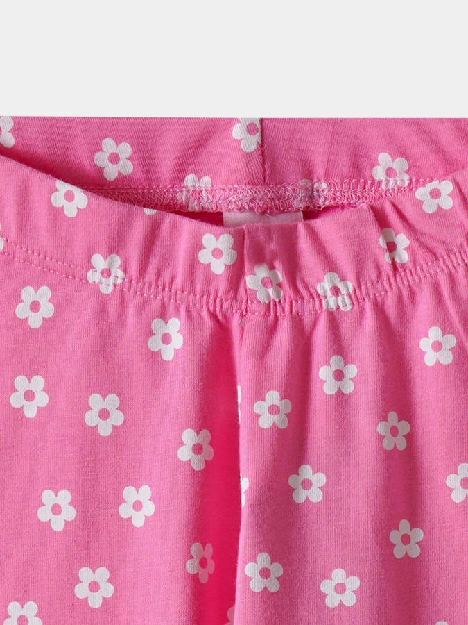 Girls Cotton Skinny Fit Elastic Waist Printed Leggings