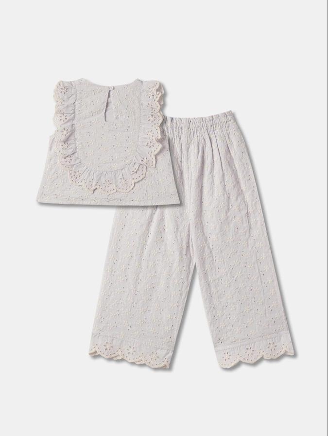R&B Violet Embroidered Girls Clothing Set