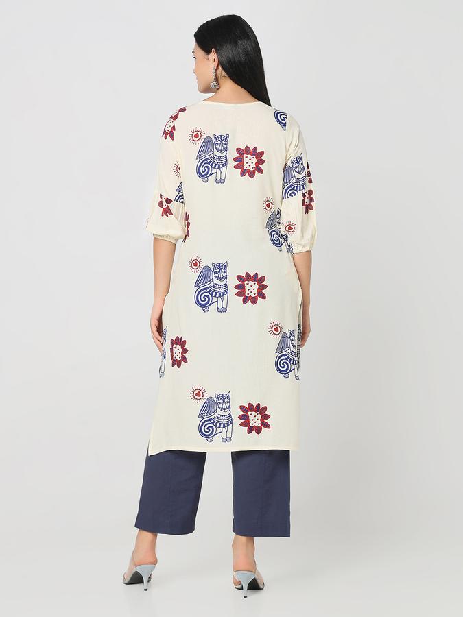 R&B Women's Ivory Printed Kurta