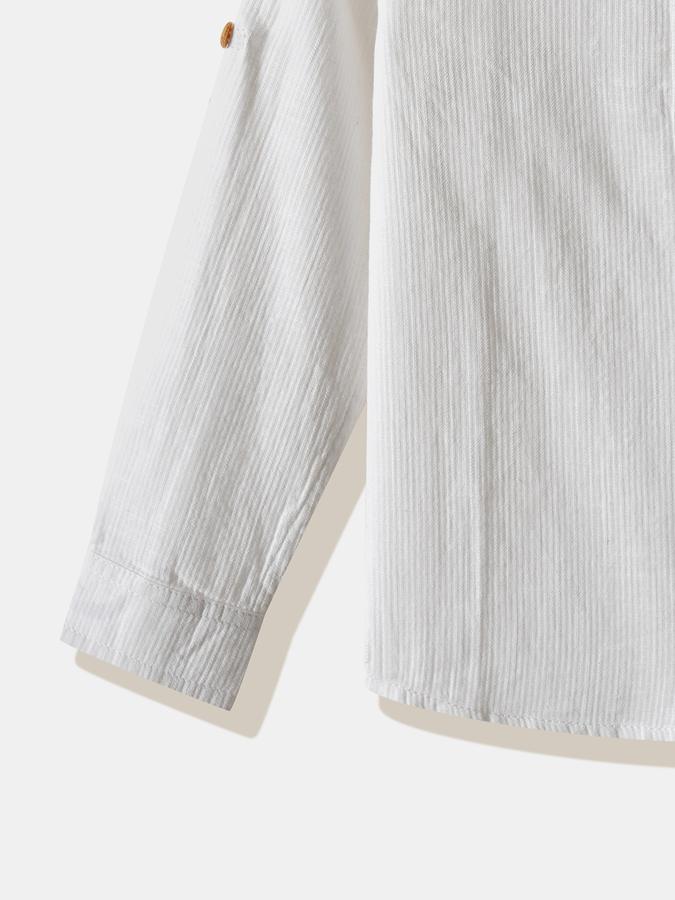 Boys Cotton Regular Fit Long Sleeve Striped Shirt