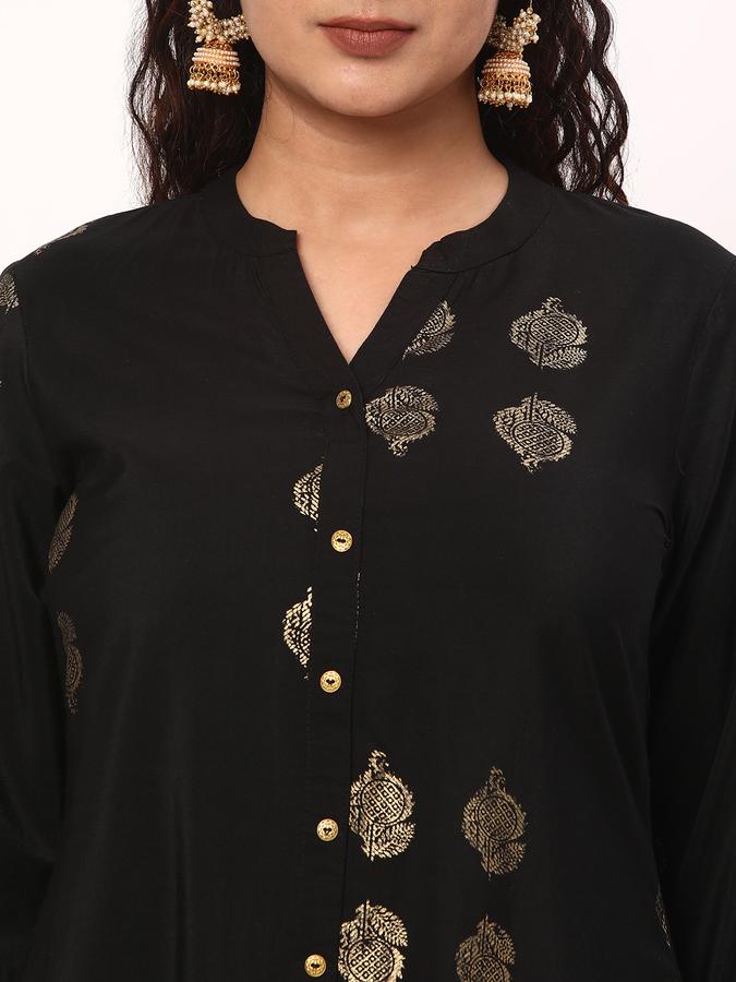 Women Floral Print No Darts Straight Kurta image number 3