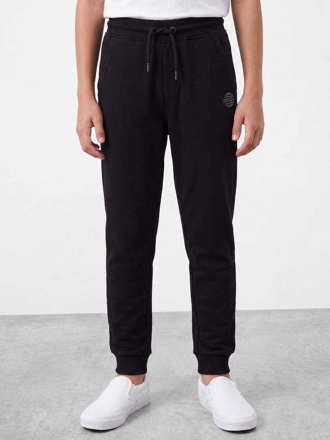 R&B Boys Black Graphic Print Elasticated waist Jogger Pant 