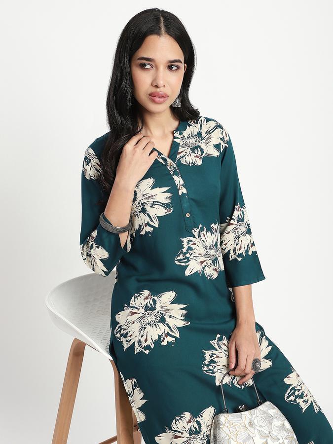 R&B Women Ethnic's Blue Printed Kurta